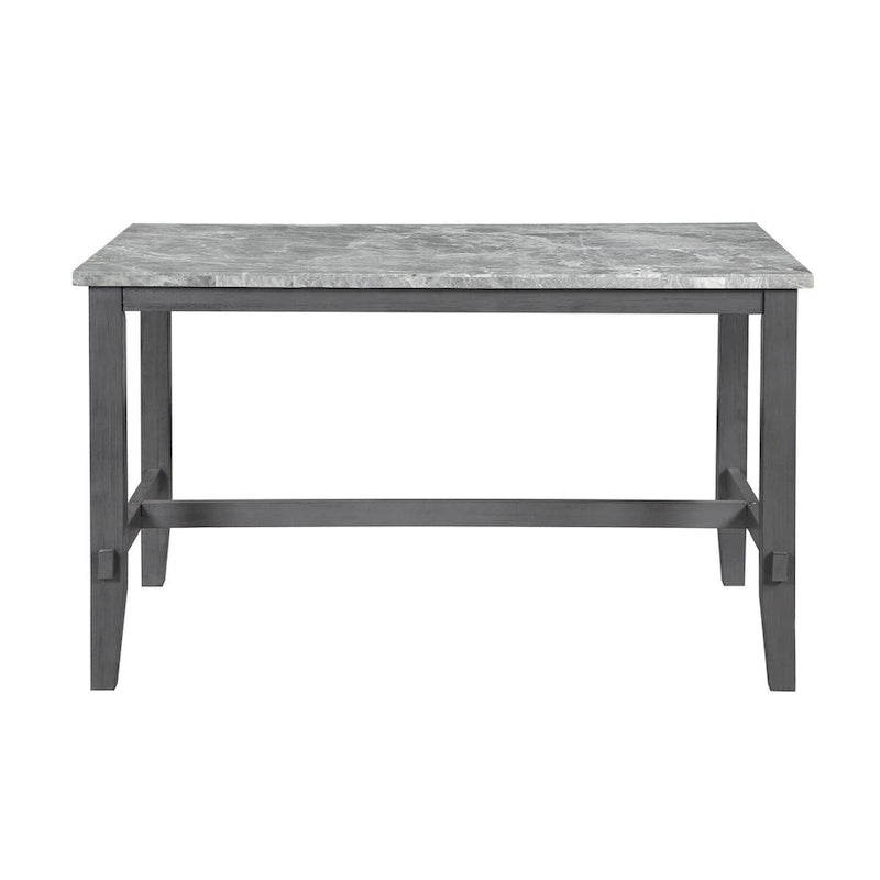 60" Marble Top Counter Height Dining Table with Wood Frame