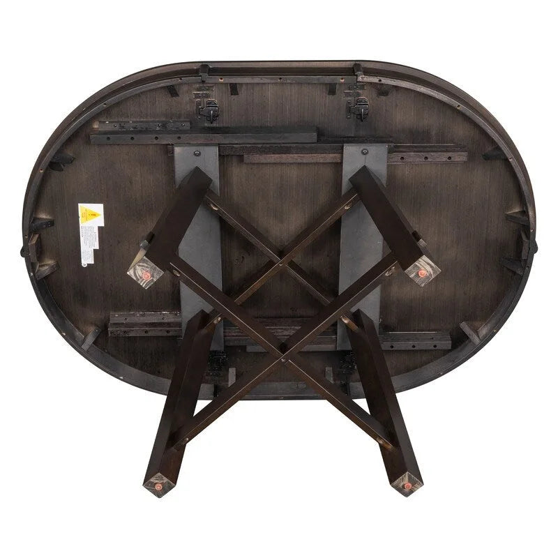 Farmhouse Extendable Adjustable Round/Oval Table, Player Poker Table, Dining Table, Kitchen Table