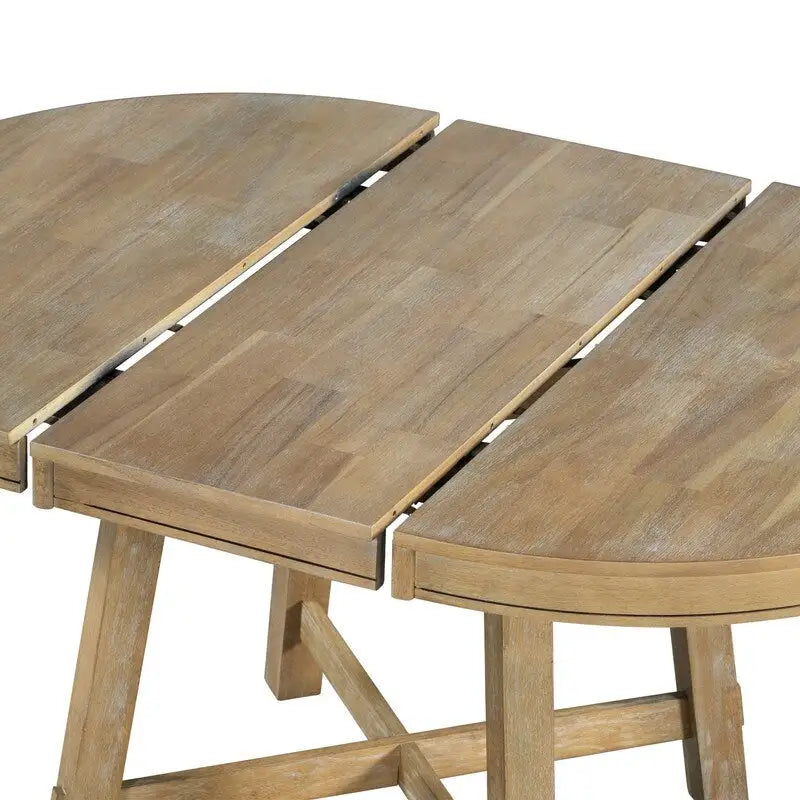 Farmhouse Extendable Adjustable Round/Oval Table, Player Poker Table, Dining Table, Kitchen Table