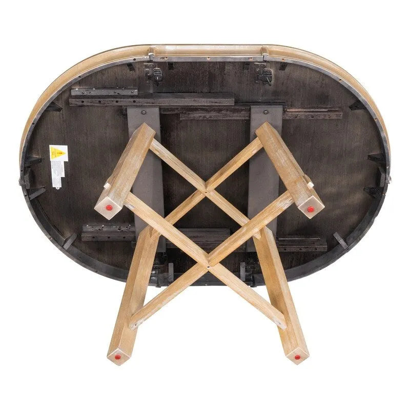 Farmhouse Extendable Adjustable Round/Oval Table, Player Poker Table, Dining Table, Kitchen Table