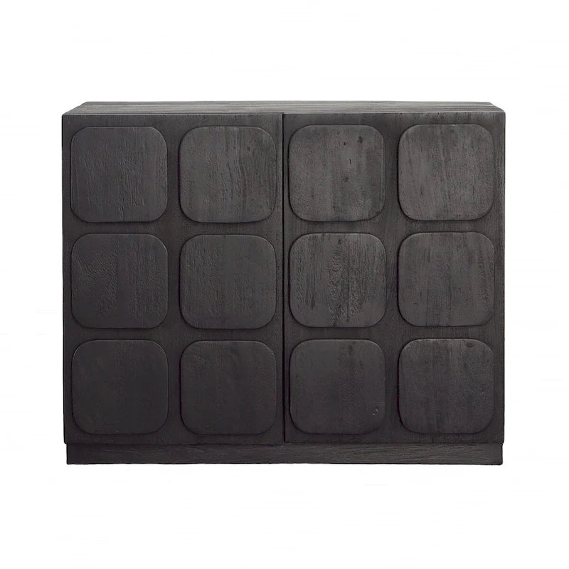 37" Wide Black Sideboard in Mixed Exotic Wood