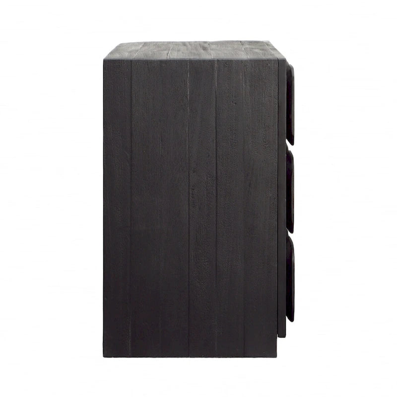 37" Wide Black Sideboard in Mixed Exotic Wood