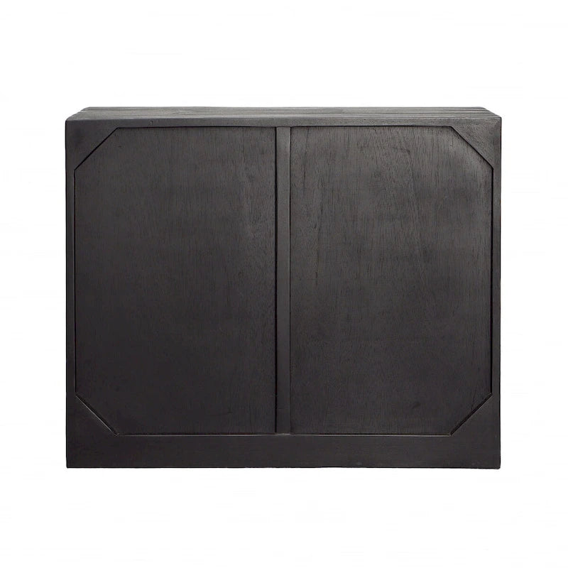37" Wide Black Sideboard in Mixed Exotic Wood