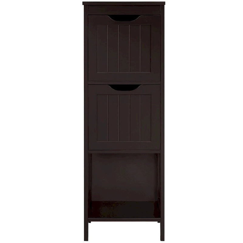 3-Tier Floor Bath Cabinet with 2 Hideaway Drawers and 1 Shelf