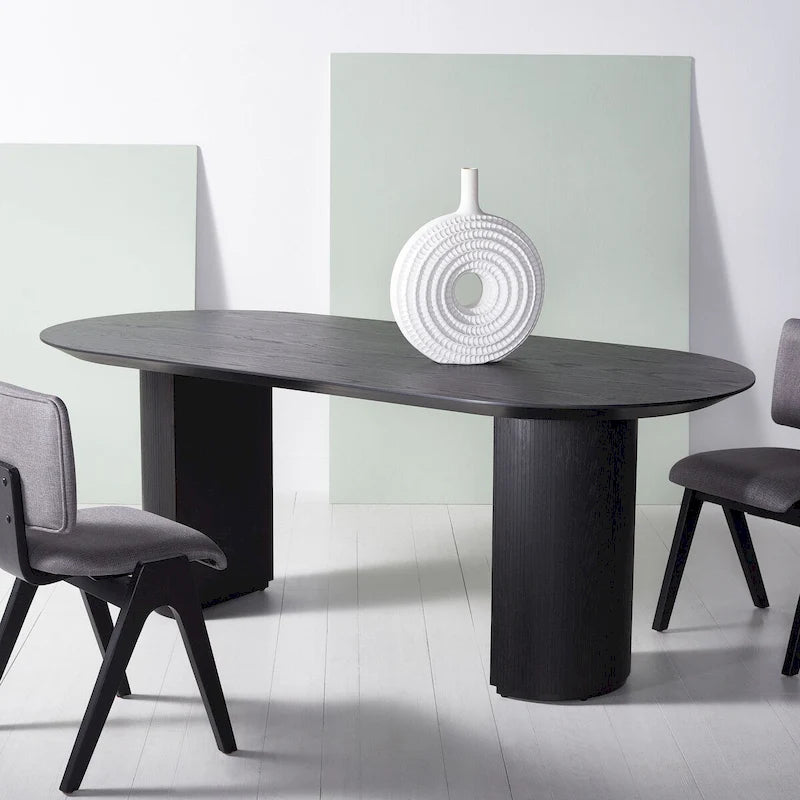 79" Wood Dining Table with Nordic-Inspired Design