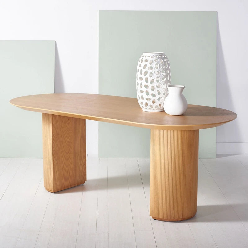 79" Wood Dining Table with Nordic-Inspired Design