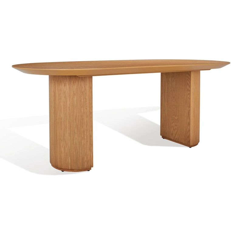 79" Wood Dining Table with Nordic-Inspired Design