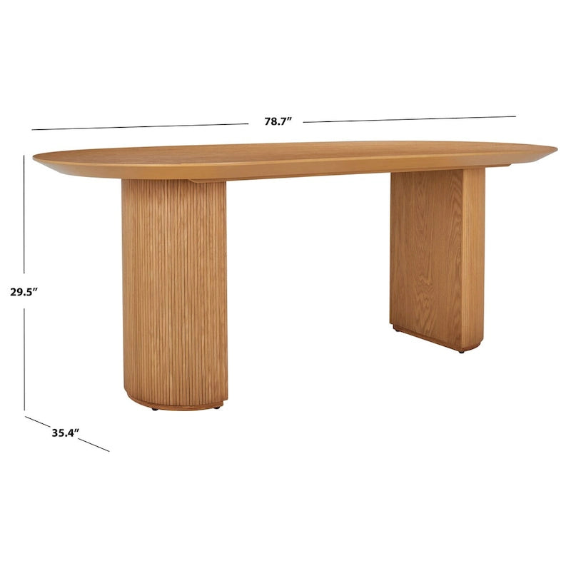 79" Wood Dining Table with Nordic-Inspired Design