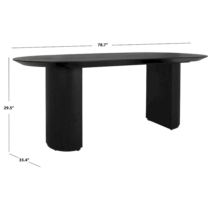 79" Wood Dining Table with Nordic-Inspired Design