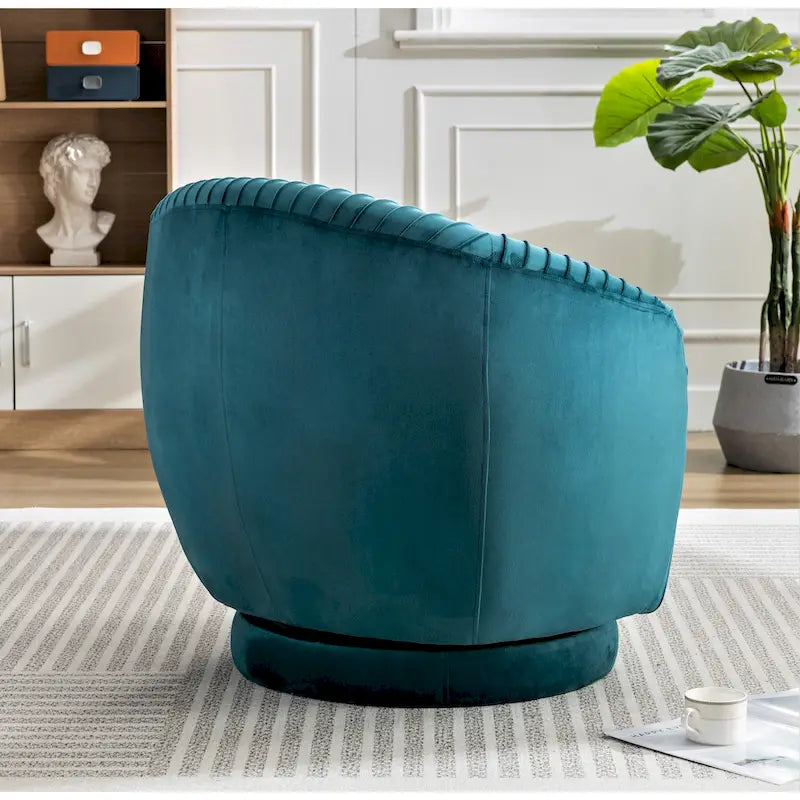Petit fauteuil tonneau pivotant en velours Milvo